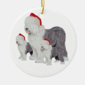Holiday Old English Sheepdog Circle Ornament (Voorkant)