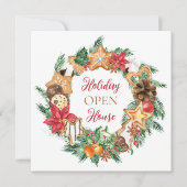 Holiday open house Gingerbrood Kerstmis Kaart (Voorkant)