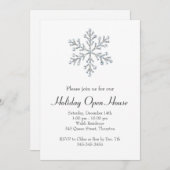 Holiday Open House met White Crystal Snowflake Kaart (Voorkant / Achterkant)