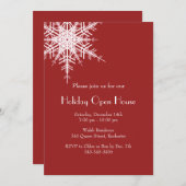 Holiday Open House Offset Snowy Invitation (Devant / Derrière)