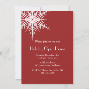 Holiday Open House Offset Snowy Invitation
