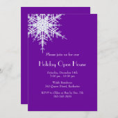 Holiday Open House Offset Snowy Invitation (Devant / Derrière)