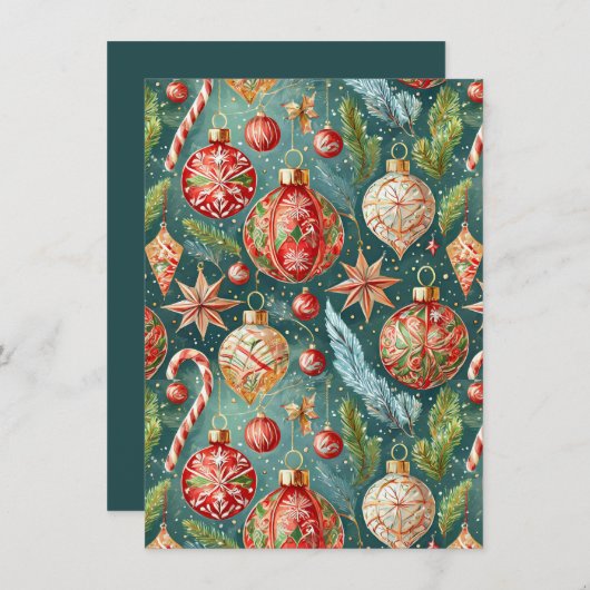 Holiday Ornaments  Party Invitation (Devant / Derrière)