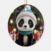 Holiday Panda Keramisch Ornament (Links)