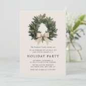 Holiday Party Festive Christmas Wreath Invitation (Debout devant)
