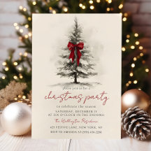 Holiday Party Festive Christmas Wreath Invitation