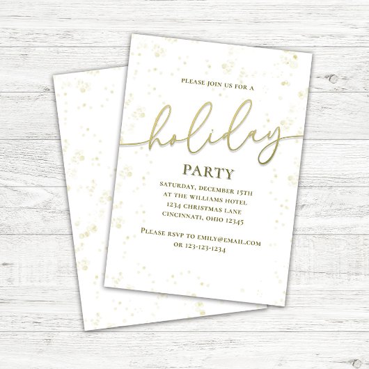 Holiday Party Gold Kalligrafie Script Aangepast Kaart