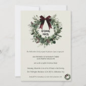 Holiday Party Invitation Elegant Christmas Wreath (Devant)