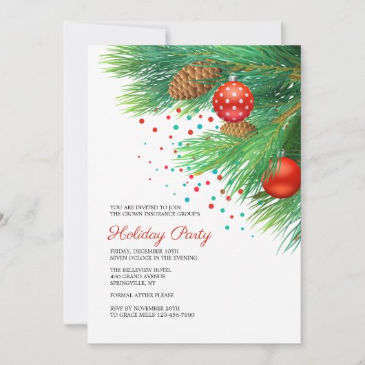 Holiday Party Invitation Kaart (Voorkant)
