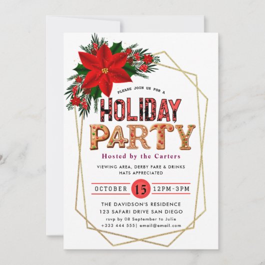 Holiday Party Invitation Kaart (Voorkant)