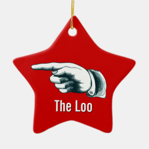 Holiday Party Loo Direction Keramisch Ornament