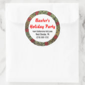 Holiday Party Snack Mix Gepersonaliseerd Ronde Sticker (Tas)