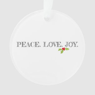 Holiday Peace Love Joy Mistletoe Kerstmis Holly Ornament