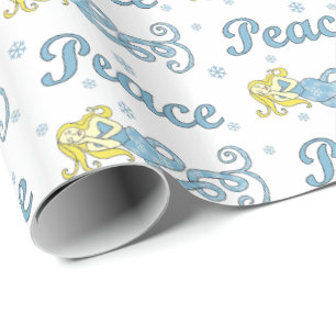 Holiday Peace Mermaid Cadeaupapier