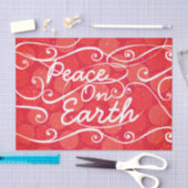 Holiday Peace on Earth Typografie Red White Tissuepapier (Craft)