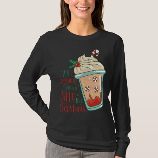 Holiday Peppermint Candy Cane Coffee Graphic Tees (Voorkant)