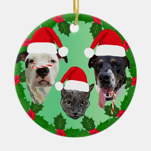 Holiday Pets Keramisch Ornament (Voorkant)