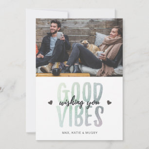Holiday Photo Card GOOD VIBES Feestdagenkaart