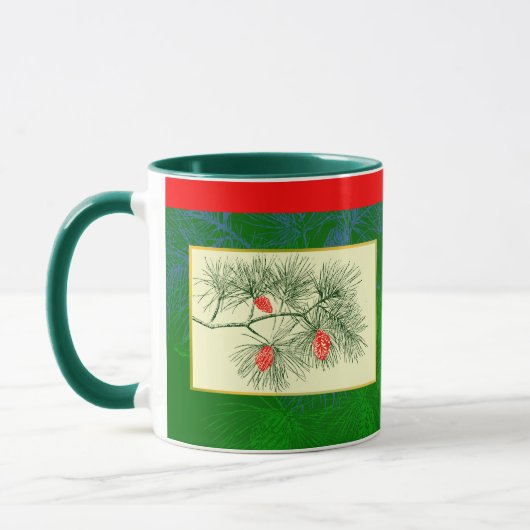 Holiday Pine Art Coffee Mok (Links)