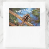 Holiday Pine Cone Custom Name Gift Label Stickers (Tas)