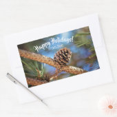 Holiday Pine Cone Custom Name Gift Label Stickers (Envelop)