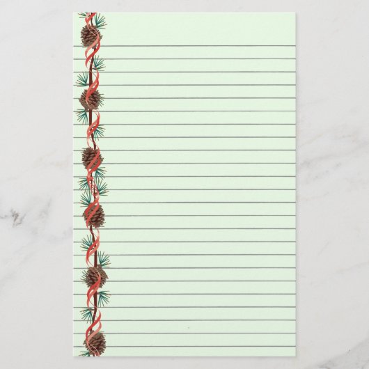Holiday Pine Cone Lond Stationery Briefpapier (Voorkant)