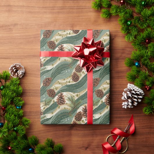 Holiday Pinecone Cadeaupapier (Feestdagen Geschenken)