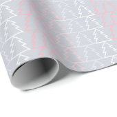 Holiday Pink Grey kerstbomen Modern Cadeaupapier (Rol Hoek)
