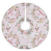 Holiday Pink Merry Notenkraker Beaux Custom Messag Kerstboom Rok (Voorkant)