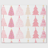 Holiday Pink Tree Cadeaupapier (Vlak)