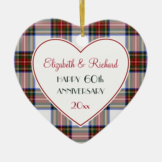 Holiday Plaid 60th of EEN Jubilea Ornament (Voorkant)