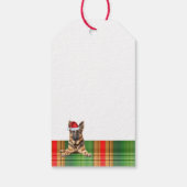 Holiday Plaid and German Shepherd Dog Christmas Cadeaulabel (Achterkant)