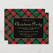 Holiday Plaid Border Christmas Party Invitation (Devant / Derrière)