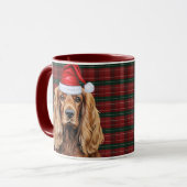 Holiday Plaid Cocker Spaniel Christmas Santa Dog Mok (Voorkant links)