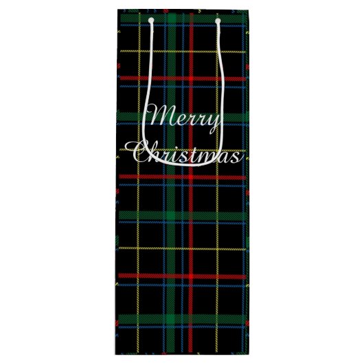 Holiday Plaid Wine Gift Bag Wijn Cadeautas (Voorkant)