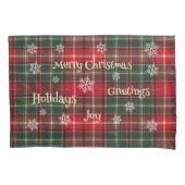 Holiday plaid with snowflakes kussensloop (Voorkant)