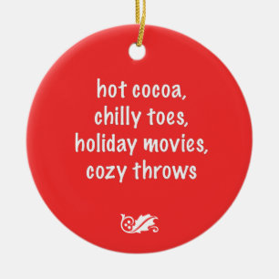 Holiday Poem Red Ornament