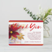 Holiday Pointsettia Red Sympathie Hartelijk dank Kaart (Staand voorkant)