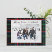 Holiday Pset Belated Photo Card Kaart (Staand voorkant)