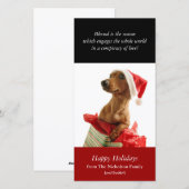 Holiday Puppy Photo Card Feestdagenkaart (Voorkant / Achterkant)