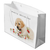 Holiday Puppy Playtime Large Cadeauzakje (Achterkant Gekanteld)