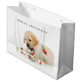 Holiday Puppy Playtime Large Cadeauzakje (Voorkant Gekanteld)