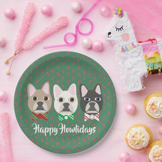 Holiday Pups Candy Cane Papieren Bordje (Feest)