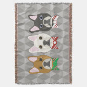 Holiday Pups Gray Diamond Deken (Voorkant Verticaal)