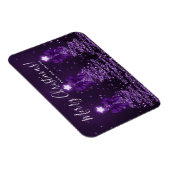 Holiday Purple Christmas Trees Greeting  Magneet (Rechterzijde)