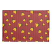 Holiday Red Gold Stripe Bells Christmas Kussensloop (Achterkant)