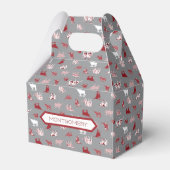 Holiday Red Pattered Longhorns Pattern Bedankdoosjes (Voorkant Zijde)