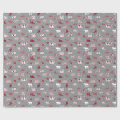 Holiday Red Pattered Longhorns Pattern Cadeaupapier (Vlak)