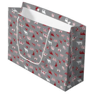 Holiday Red Pattered Longhorns Pattern Groot Cadeauzakje