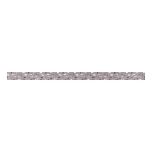 Holiday Red Pattered Longhorns Pattern Lint (Voorkant)